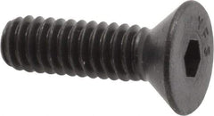 Value Collection - 1/4-20 UNC Hex Socket Drive, 82° Flat Screw - Alloy Steel, Black Oxide Finish, Fully Threaded, 7/8" OAL - Industrial Tool & Supply