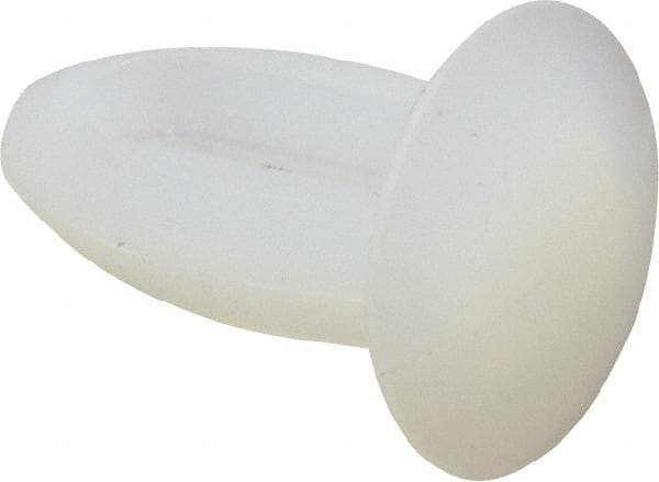 Made in USA - 0.213" to 0.223" Hole Diam, Arrow Shank, Nylon Panel Rivet - 0.45" Length Under Head, 1/16" to 1/8" Material Thickness, 0.37" Head Diam - Industrial Tool & Supply