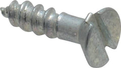 Value Collection - #3, 3/8" OAL, Slotted Drive, Flat Head Wood Screw - Zinc Plated Steel, Grade 2 - Industrial Tool & Supply