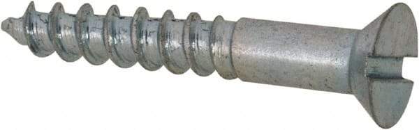 Value Collection - #3, 5/8" OAL, Slotted Drive, Flat Head Wood Screw - Zinc Plated Steel, Grade 2 - Industrial Tool & Supply