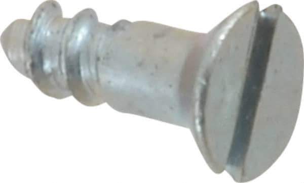 Value Collection - #4, 3/8" OAL, Slotted Drive, Flat Head Wood Screw - Zinc Plated Steel, Grade 2 - Industrial Tool & Supply