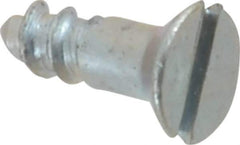 Value Collection - #4, 3/8" OAL, Slotted Drive, Flat Head Wood Screw - Zinc Plated Steel, Grade 2 - Industrial Tool & Supply