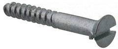 Value Collection - #4, 7/8" OAL, Slotted Drive, Flat Head Wood Screw - Zinc Plated Steel, Grade 2 - Industrial Tool & Supply