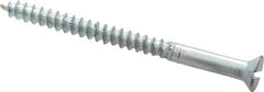 Value Collection - #4, 1-1/2" OAL, Slotted Drive, Flat Head Wood Screw - Zinc Plated Steel, Grade 2 - Industrial Tool & Supply