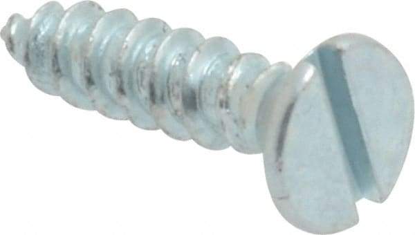 Value Collection - #6, 5/8" OAL, Slotted Drive, Flat Head Wood Screw - Zinc Plated Steel, Grade 2 - Industrial Tool & Supply