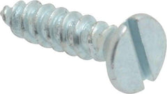 Value Collection - #6, 5/8" OAL, Slotted Drive, Flat Head Wood Screw - Zinc Plated Steel, Grade 2 - Industrial Tool & Supply