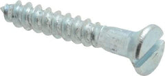 Value Collection - #6, 7/8" OAL, Slotted Drive, Flat Head Wood Screw - Zinc Plated Steel, Grade 2 - Industrial Tool & Supply