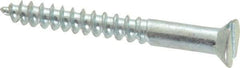 Value Collection - #6, 1-1/4" OAL, Slotted Drive, Flat Head Wood Screw - Zinc Plated Steel, Grade 2 - Industrial Tool & Supply