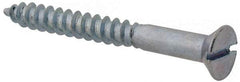 Value Collection - #7, 1-1/2" OAL, Slotted Drive, Flat Head Wood Screw - Zinc Plated Steel, Grade 2 - Industrial Tool & Supply