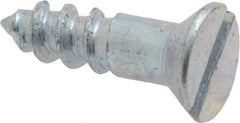 Value Collection - #8, 5/8" OAL, Slotted Drive, Flat Head Wood Screw - Zinc Plated Steel, Grade 2 - Industrial Tool & Supply