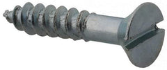 Value Collection - #8, 7/8" OAL, Slotted Drive, Flat Head Wood Screw - Zinc Plated Steel, Grade 2 - Industrial Tool & Supply