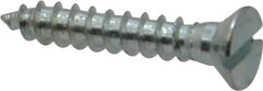 Value Collection - #8, 1" OAL, Slotted Drive, Flat Head Wood Screw - Zinc Plated Steel, Grade 2 - Industrial Tool & Supply