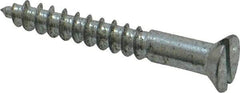 Value Collection - #8, 1-1/4" OAL, Slotted Drive, Flat Head Wood Screw - Zinc Plated Steel, Grade 2 - Industrial Tool & Supply