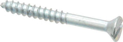 Value Collection - #8, 1-1/2" OAL, Slotted Drive, Flat Head Wood Screw - Zinc Plated Steel, Grade 2 - Industrial Tool & Supply