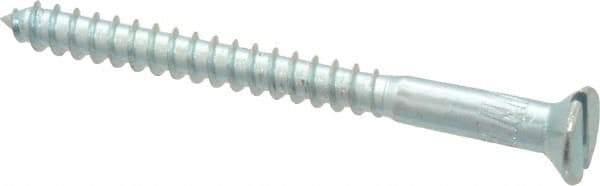 Value Collection - #8, 2" OAL, Slotted Drive, Flat Head Wood Screw - Zinc Plated Steel, Grade 2 - Industrial Tool & Supply