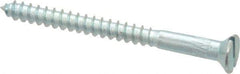 Value Collection - #8, 2" OAL, Slotted Drive, Flat Head Wood Screw - Zinc Plated Steel, Grade 2 - Industrial Tool & Supply