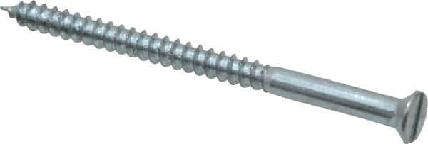 Value Collection - #8, 2-1/2" OAL, Slotted Drive, Flat Head Wood Screw - Zinc Plated Steel, Grade 2 - Industrial Tool & Supply