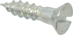 Value Collection - #9, 3/4" OAL, Slotted Drive, Flat Head Wood Screw - Zinc Plated Steel, Grade 2 - Industrial Tool & Supply