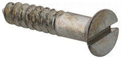 Value Collection - #9, 1" OAL, Slotted Drive, Flat Head Wood Screw - Zinc Plated Steel, Grade 2 - Industrial Tool & Supply