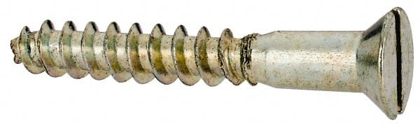 Value Collection - #9, 1-1/4" OAL, Slotted Drive, Flat Head Wood Screw - Industrial Tool & Supply
