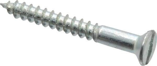Value Collection - #9, 1-1/2" OAL, Slotted Drive, Flat Head Wood Screw - Zinc Plated Steel, Grade 2 - Industrial Tool & Supply