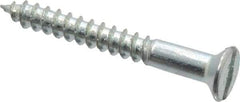 Value Collection - #9, 1-1/2" OAL, Slotted Drive, Flat Head Wood Screw - Zinc Plated Steel, Grade 2 - Industrial Tool & Supply