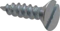 Value Collection - #10, 3/4" OAL, Slotted Drive, Flat Head Wood Screw - Zinc Plated Steel, Grade 2 - Industrial Tool & Supply