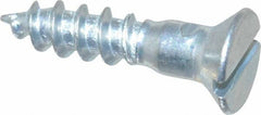 Value Collection - #10, 7/8" OAL, Slotted Drive, Flat Head Wood Screw - Zinc Plated Steel, Grade 2 - Industrial Tool & Supply