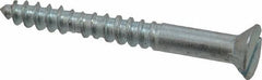 Value Collection - #10, 1-3/4" OAL, Slotted Drive, Flat Head Wood Screw - Zinc Plated Steel, Grade 2 - Industrial Tool & Supply