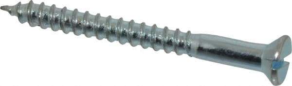 Value Collection - #10, 2" OAL, Slotted Drive, Flat Head Wood Screw - Zinc Plated Steel, Grade 2 - Industrial Tool & Supply