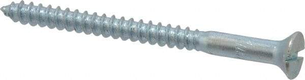 Value Collection - #10, 2-1/2" OAL, Slotted Drive, Flat Head Wood Screw - Zinc Plated Steel, Grade 2 - Industrial Tool & Supply