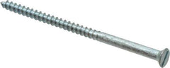 Value Collection - #10, 3-1/2" OAL, Slotted Drive, Flat Head Wood Screw - Zinc Plated Steel, Grade 2 - Industrial Tool & Supply