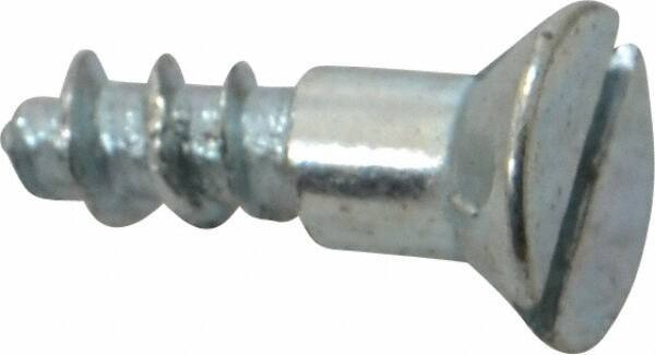 Value Collection - #12, 3/4" OAL, Slotted Drive, Flat Head Wood Screw - Zinc Plated Steel, Grade 2 - Industrial Tool & Supply