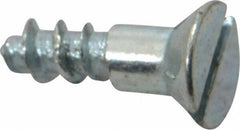 Value Collection - #12, 3/4" OAL, Slotted Drive, Flat Head Wood Screw - Zinc Plated Steel, Grade 2 - Industrial Tool & Supply