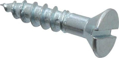 Value Collection - #12, 1" OAL, Slotted Drive, Flat Head Wood Screw - Zinc Plated Steel, Grade 2 - Industrial Tool & Supply