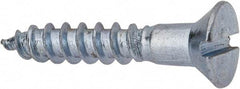 Value Collection - #12, 1-1/4" OAL, Slotted Drive, Flat Head Wood Screw - Zinc Plated Steel, Grade 2 - Industrial Tool & Supply