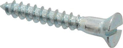 Value Collection - #12, 1-1/2" OAL, Slotted Drive, Flat Head Wood Screw - Zinc Plated Steel, Grade 2 - Industrial Tool & Supply