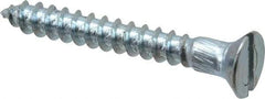 Value Collection - #12, 1-3/4" OAL, Slotted Drive, Flat Head Wood Screw - Zinc Plated Steel, Grade 2 - Industrial Tool & Supply