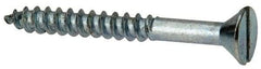Value Collection - #12, 2" OAL, Slotted Drive, Flat Head Wood Screw - Zinc Plated Steel, Grade 2 - Industrial Tool & Supply