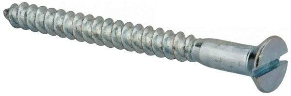 Value Collection - #12, 2-1/2" OAL, Slotted Drive, Flat Head Wood Screw - Zinc Plated Steel, Grade 2 - Industrial Tool & Supply