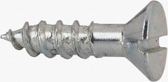 Value Collection - #14, 1" OAL, Slotted Drive, Flat Head Wood Screw - Zinc Plated Steel, Grade 2 - Industrial Tool & Supply