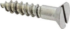Value Collection - #14, 1-1/4" OAL, Slotted Drive, Flat Head Wood Screw - Zinc Plated Steel, Grade 2 - Industrial Tool & Supply