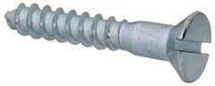 Value Collection - #14, 1-1/2" OAL, Slotted Drive, Flat Head Wood Screw - Zinc Plated Steel, Grade 2 - Industrial Tool & Supply