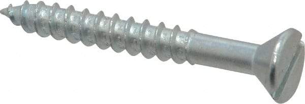 Value Collection - #14, 2" OAL, Slotted Drive, Flat Head Wood Screw - Zinc Plated Steel, Grade 2 - Industrial Tool & Supply