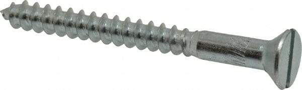 Value Collection - #14, 2-1/2" OAL, Slotted Drive, Flat Head Wood Screw - Zinc Plated Steel, Grade 2 - Industrial Tool & Supply