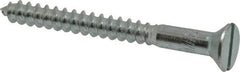 Value Collection - #14, 2-1/2" OAL, Slotted Drive, Flat Head Wood Screw - Zinc Plated Steel, Grade 2 - Industrial Tool & Supply