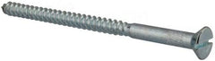 Value Collection - #14, 4" OAL, Slotted Drive, Flat Head Wood Screw - Zinc Plated Steel, Grade 2 - Industrial Tool & Supply