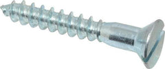 Value Collection - #18, 2" OAL, Slotted Drive, Flat Head Wood Screw - Zinc Plated Steel, Grade 2 - Industrial Tool & Supply