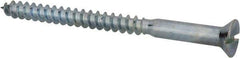 Value Collection - #18, 4" OAL, Slotted Drive, Flat Head Wood Screw - Zinc Plated Steel, Grade 2 - Industrial Tool & Supply