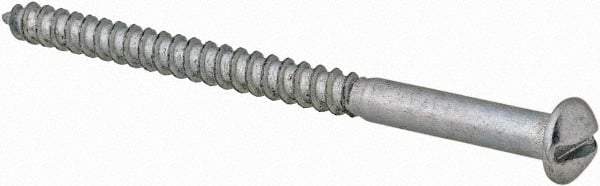 Value Collection - #6, 2" Length Under Head, Slotted Drive, Round Head Wood Screw - Zinc Plated Steel, Grade 2 - Industrial Tool & Supply